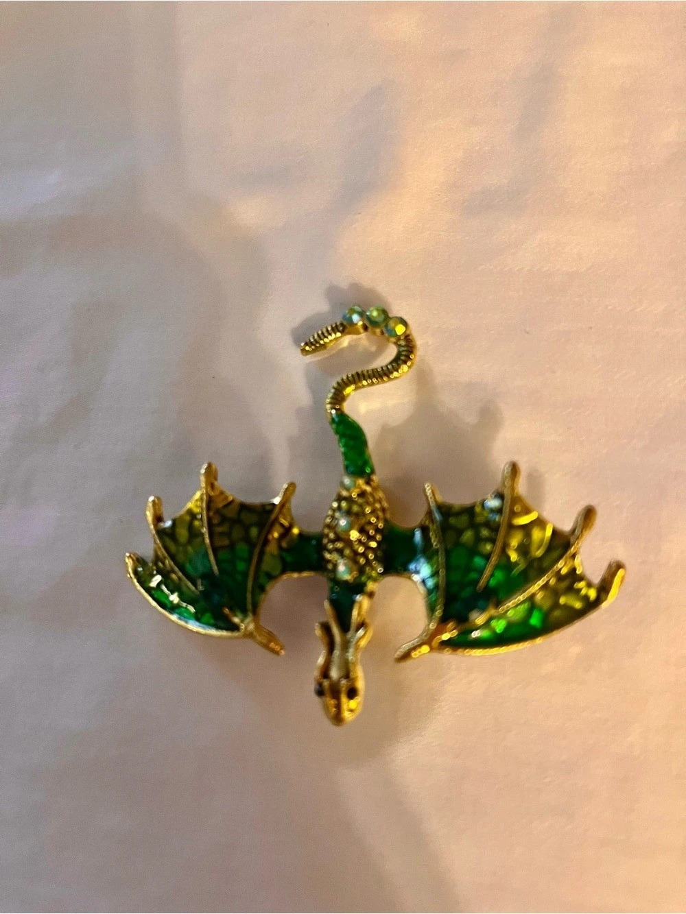 Green Dragon Brooch Like New